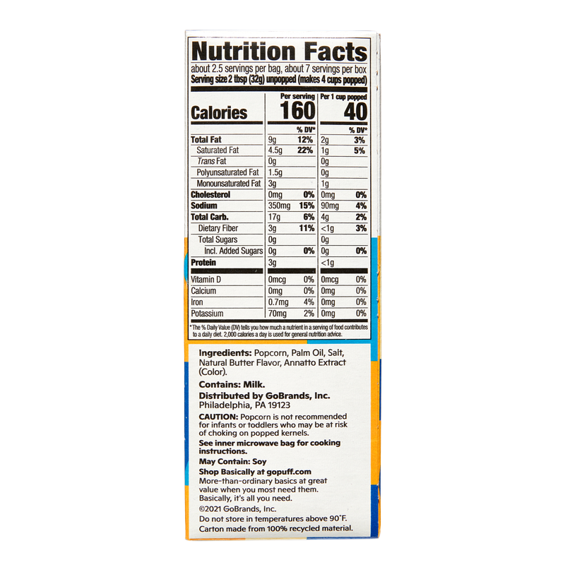 2ct Basically, 3ct Microwave Extra Butter Popcorn