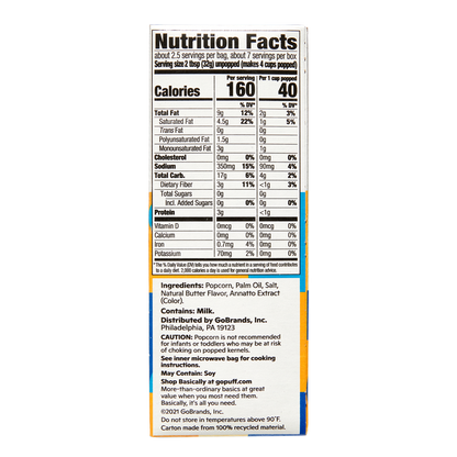 2ct Basically, 3ct Microwave Extra Butter Popcorn