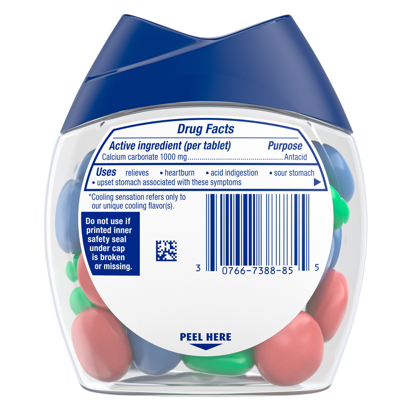 Tums Fruit Fusion Chewy Bites with Fast Cooling Sensation Antacid Tablets 28ct