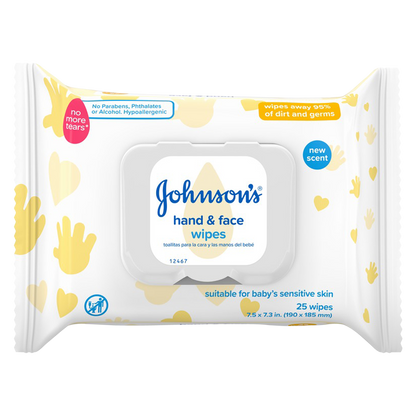 Johnson's Hand & Face Wipes 25ct
