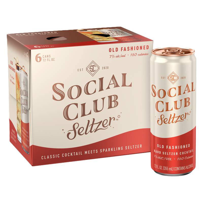 Social Club Seltzer Old Fashioned 6pk 12oz Can