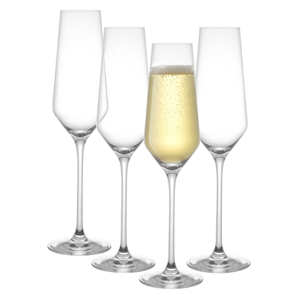 Layla Crystal Champagne Glasses 6.7oz 4pk