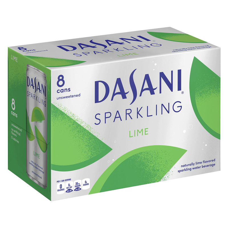 Dasani Lime Sparkling Water 8pk 12oz Can