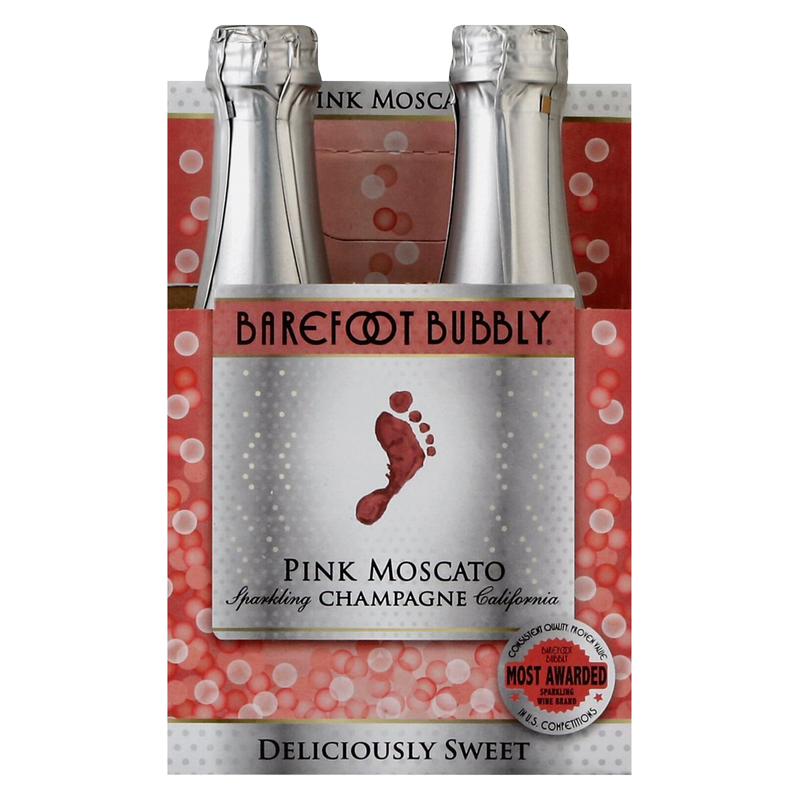 Barefoot Bubbly Pink Moscato 4pk 187ml