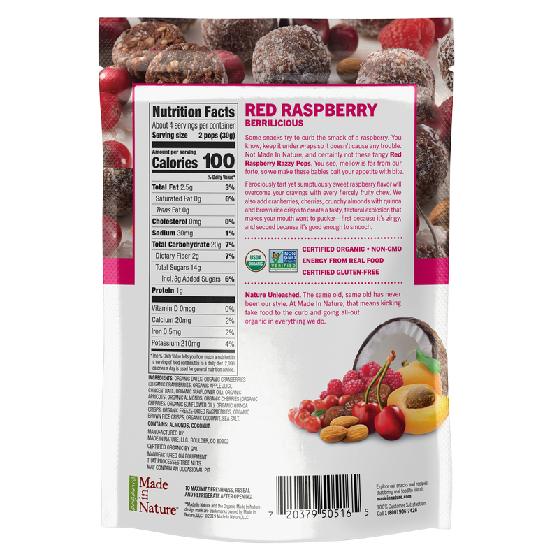 Made in Nature Organic Razzy Pops 4.2oz