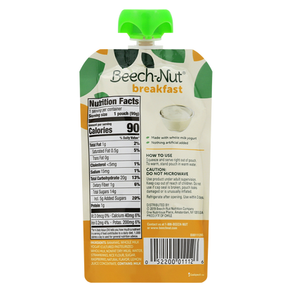 Beech-Nut Yogurt, Banana, Mixed Berry Breakfast On-The-Go 3.5oz