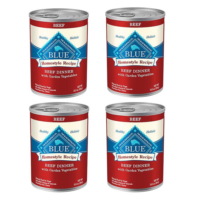 4 Ct Blue Buffalo Homestyle Recipe Beef Dog Food 12.5oz