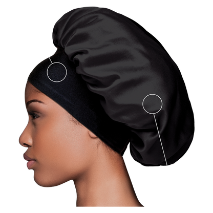 Evolve Satin Wide-Edge Black Bonnet