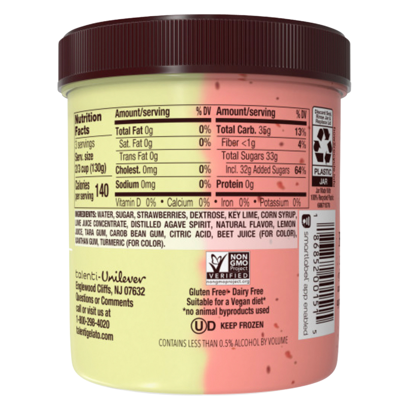 Talenti Sorbetto Pairings Dairy Free Strawberry Margartia 16oz