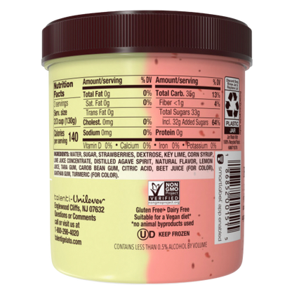 Talenti Sorbetto Pairings Dairy Free Strawberry Margartia 16oz