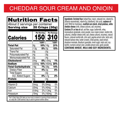 Cheez-It Snap'd Cheddar Sour Cream & Onion Crackers 2.2oz