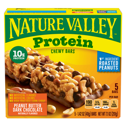 Nature Valley Peanut Butter Dark Chocolate Protein Chewy Bars 5ct