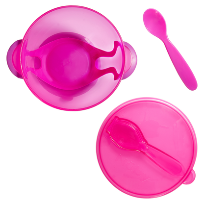 Nuby Easy Go Suction Bowl with Lid & Snap-In Spoon
