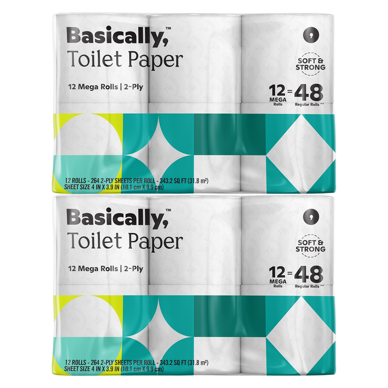 Basically, 24ct Large Roll Soft Toilet Paper