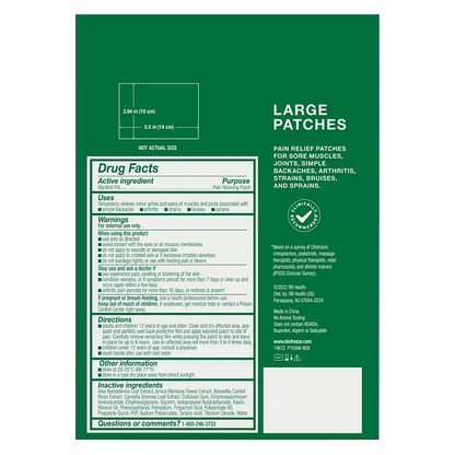 Biofreeze Pain Relief Patch Large 5pk