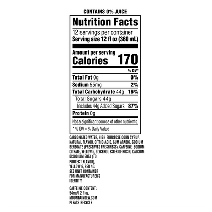 Mountain Dew Flamin Hot 12pk 12oz Can