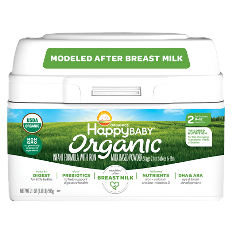 Happy Baby Organic Infant Formula Powder with Iron Stage 2 (6-12 months) 21oz